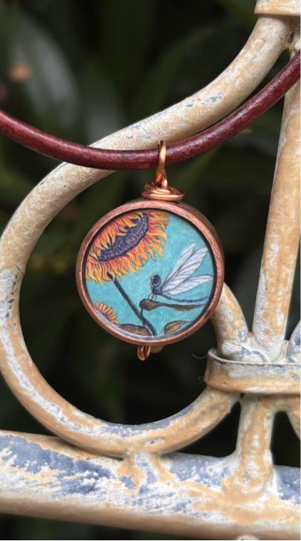 Libelle und Sonnenblume Kette