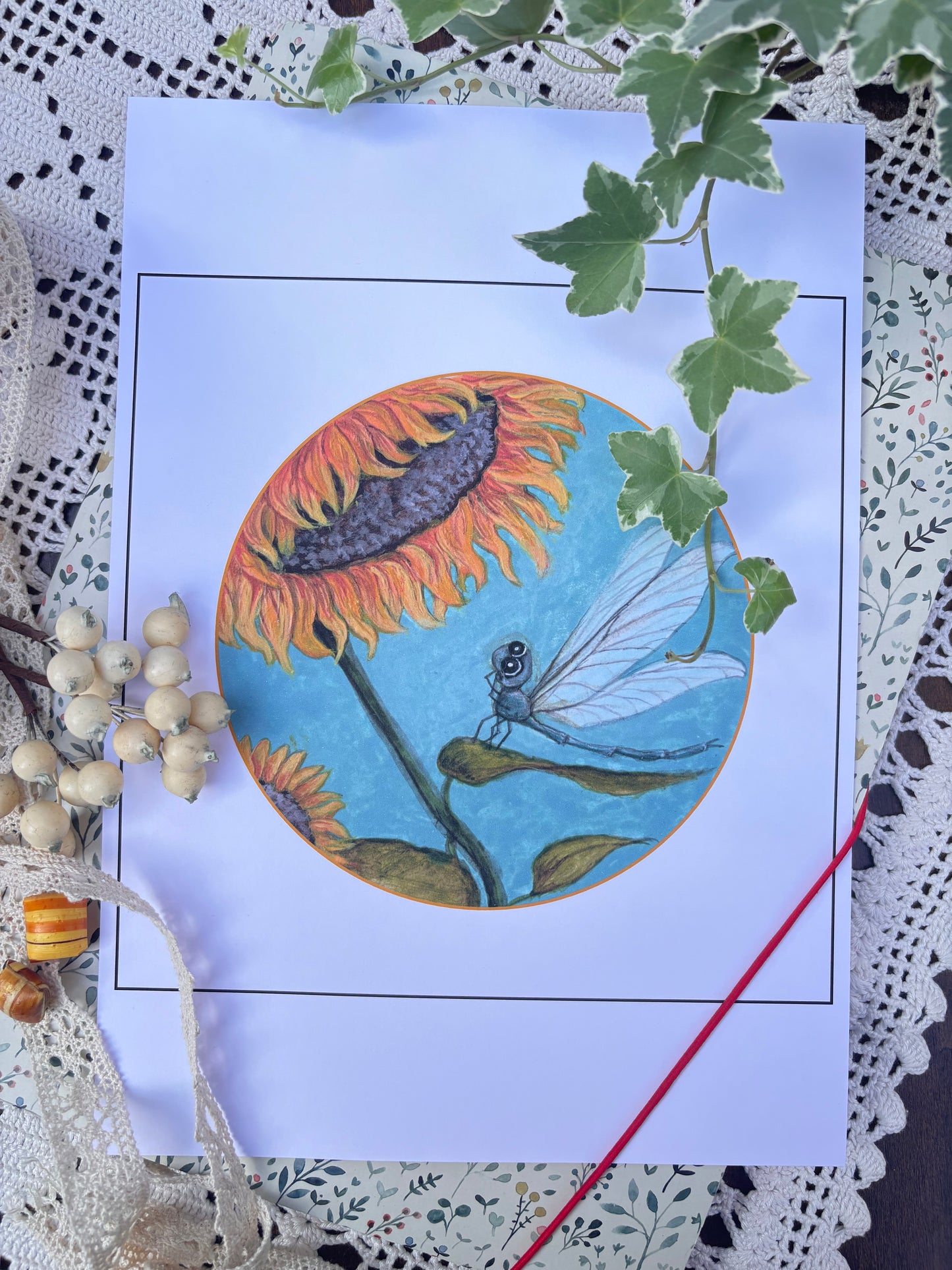 Libelle und Sonnenblume