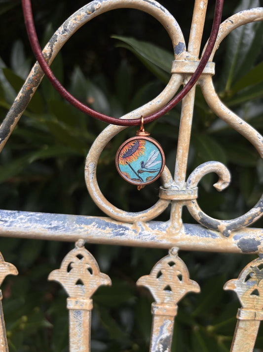 Libelle und Sonnenblume Kette